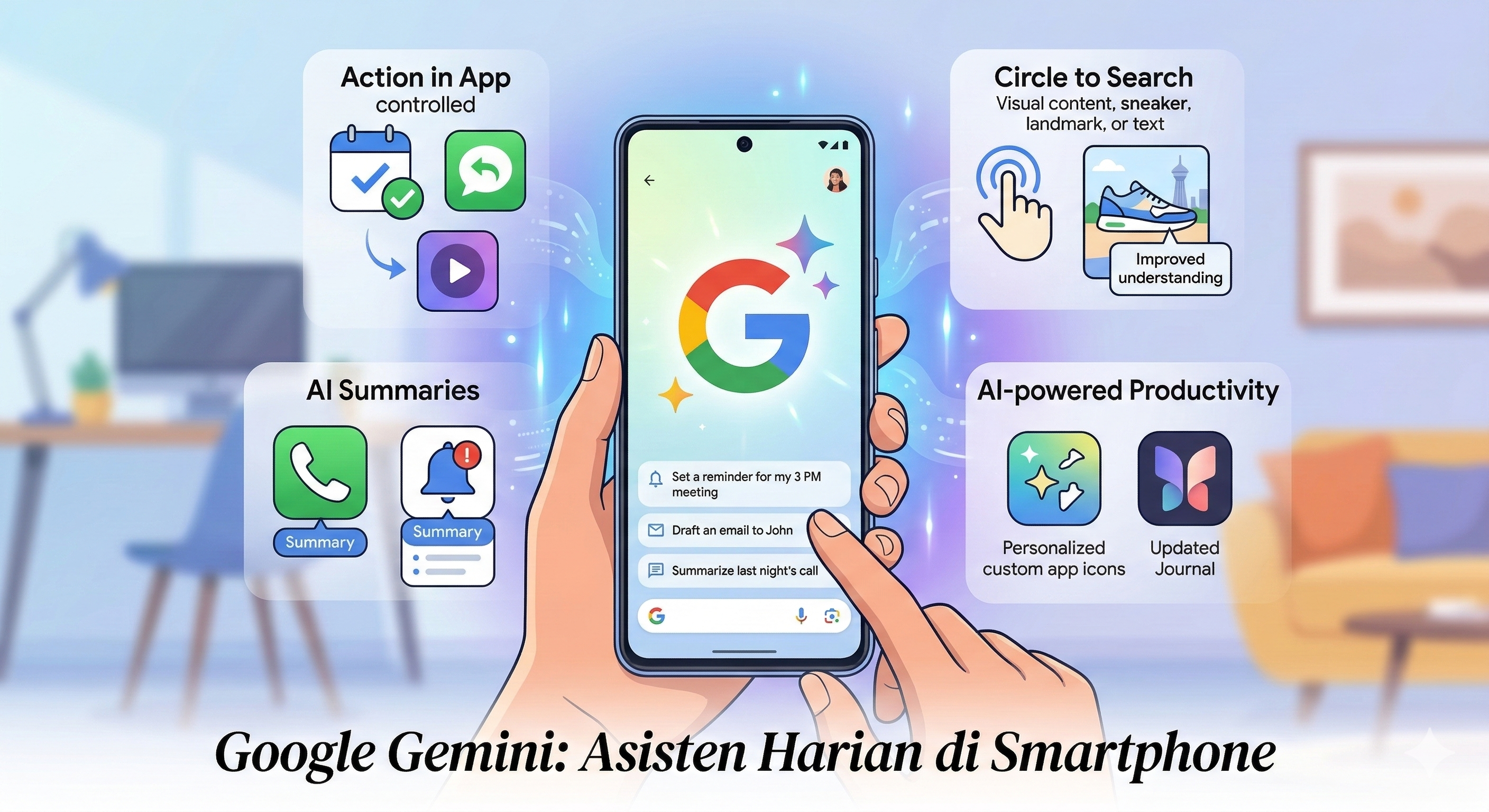 Google Dorong Gemini Jadi Asisten Harian di Smartphone